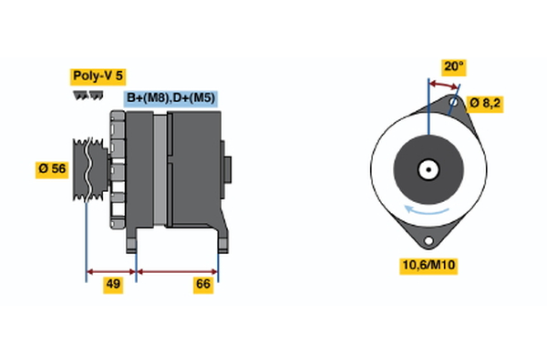 Generator / Alternator 0 986 036 831 BOSCH