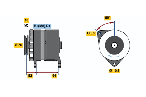 Generator / Alternator 0 986 036 961 BOSCH