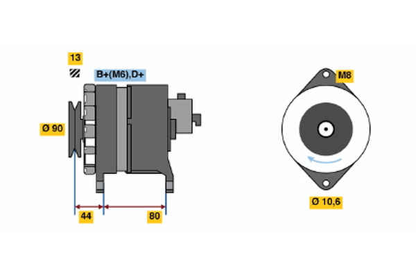 Generator / Alternator 0 986 037 210 BOSCH