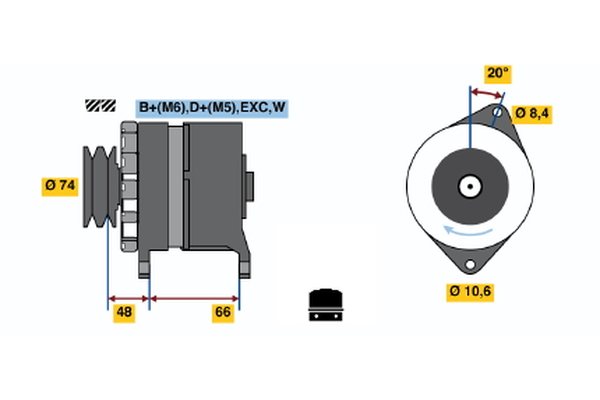 Generator / Alternator 0 986 037 241 BOSCH