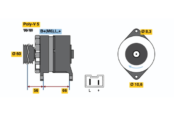 Generator / Alternator 0 986 037 291 BOSCH