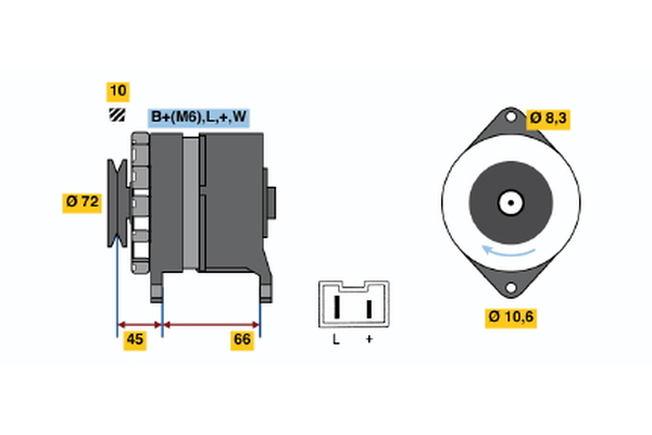 Generator / Alternator 0 986 037 301 BOSCH