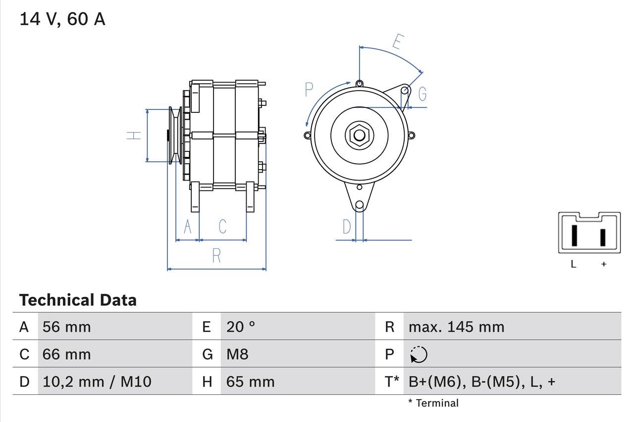 Generator / Alternator 0 986 037 321 BOSCH