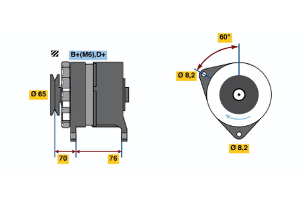 Generator / Alternator 0 986 037 460 BOSCH