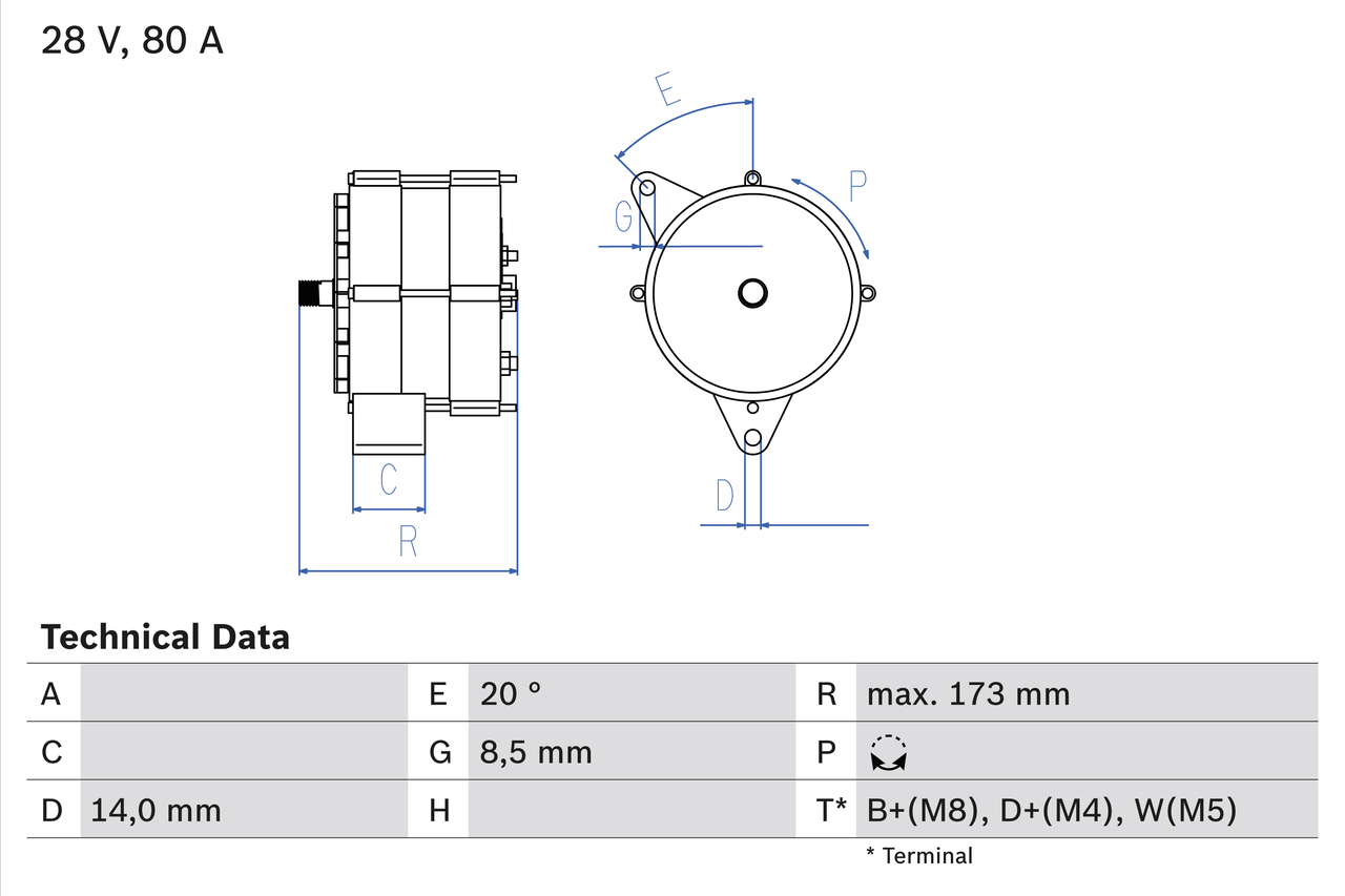 Generator / Alternator 0 986 037 760 BOSCH