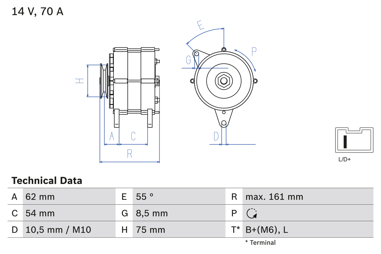 Generator / Alternator 0 986 037 791 BOSCH