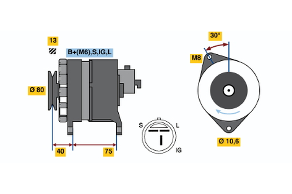 Generator / Alternator 0 986 037 811 BOSCH