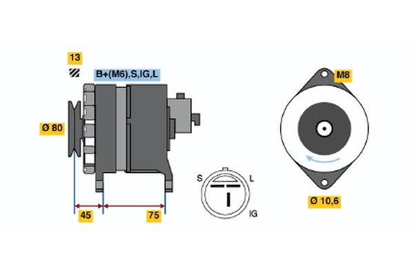 Generator / Alternator 0 986 037 831 BOSCH