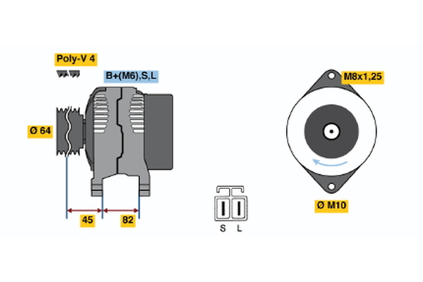 Generator / Alternator 0 986 038 281 BOSCH