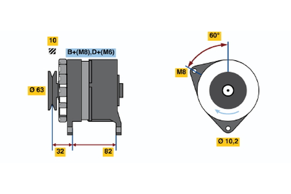 Generator / Alternator 0 986 038 300 BOSCH