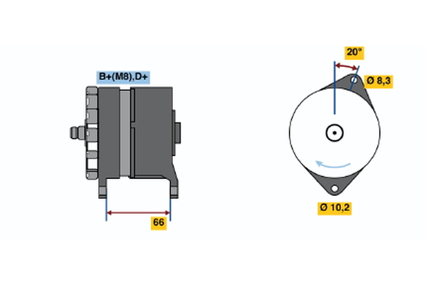 Generator / Alternator 0 986 038 351 BOSCH