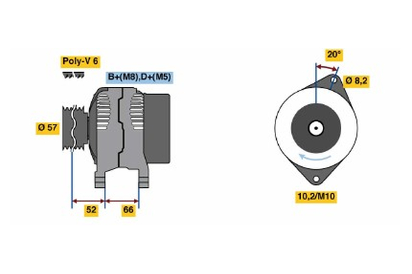 Generator / alternator 0 986 038 750 BOSCH