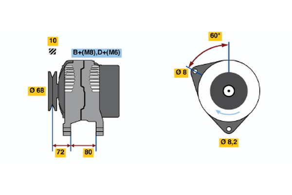 Generator / Alternator 0 986 038 960 BOSCH