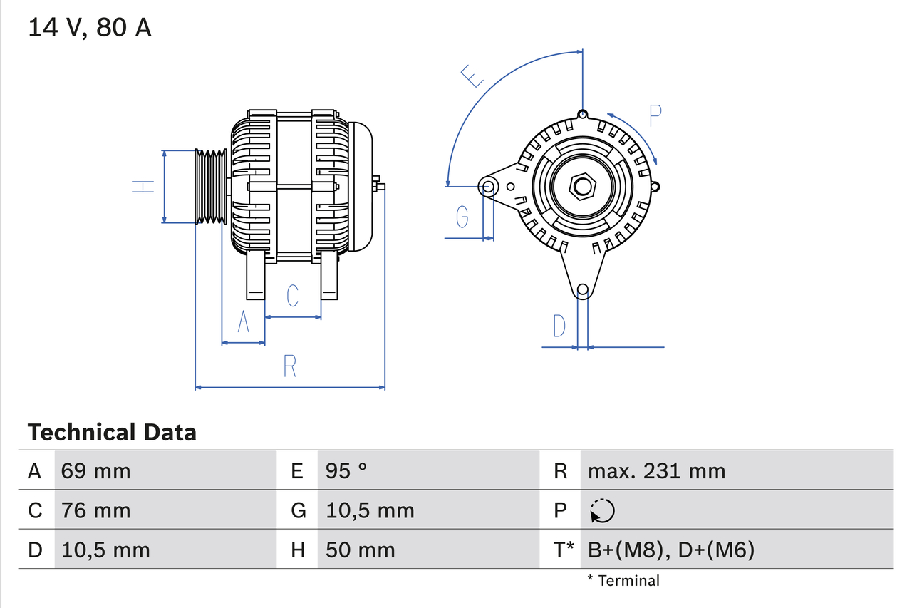 Generator / alternator 0 986 039 100 BOSCH