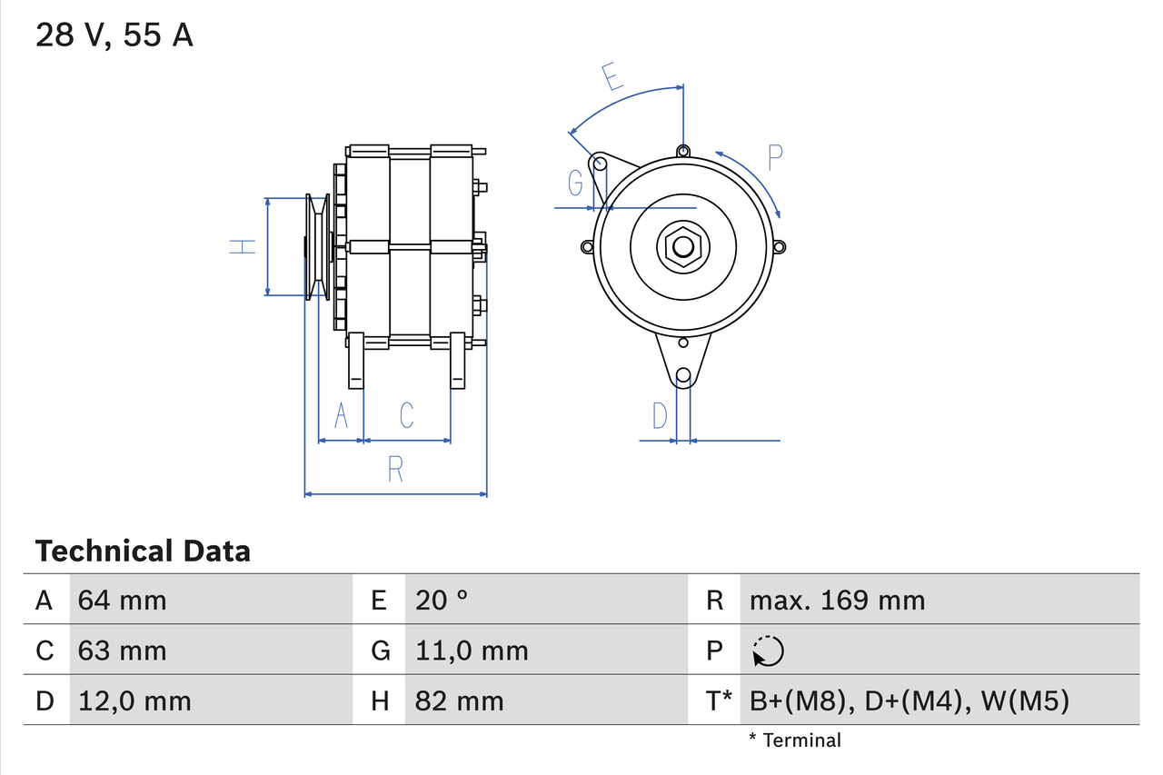 Generator / Alternator 0 986 039 130 BOSCH