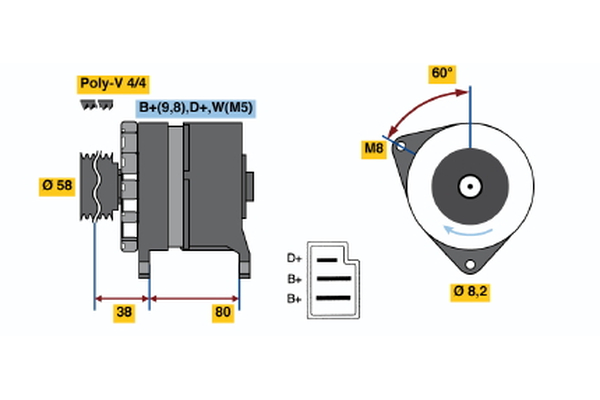 Generator / Alternator 0 986 039 711 BOSCH