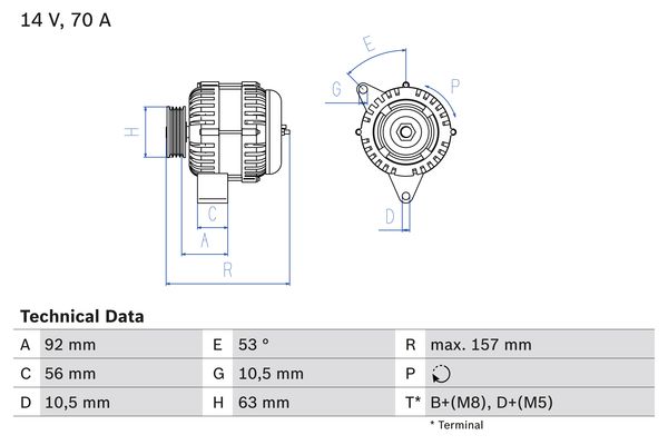 Generator / Alternator 0 986 039 760 BOSCH