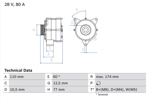 Generator / Alternator 0 986 039 790 BOSCH