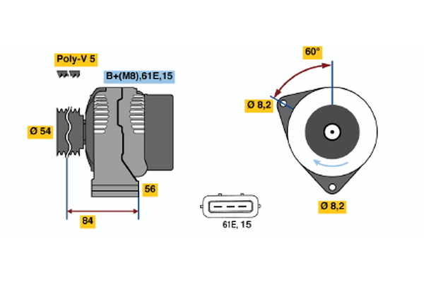 Generator / Alternator 0 986 039 831 BOSCH