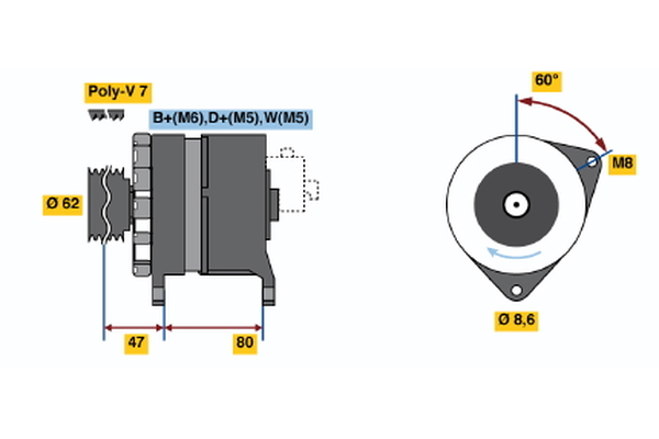 Generator / Alternator 0 986 039 881 BOSCH
