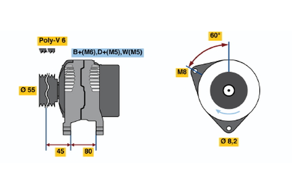 Generator / Alternator 0 986 039 891 BOSCH