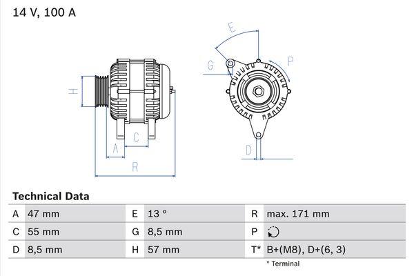 Generator / Alternator 0 986 040 370 BOSCH