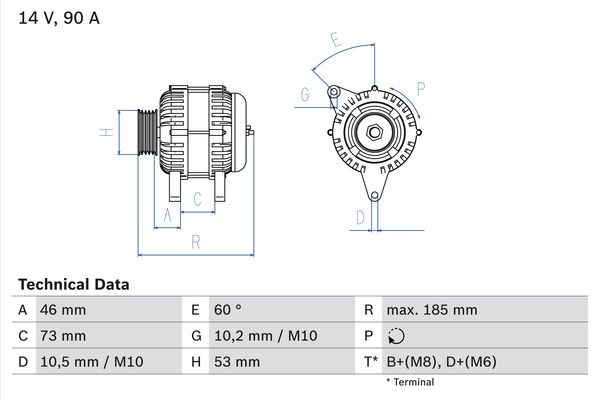 Generator / Alternator 0 986 040 380 BOSCH