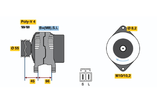 Generator / Alternator 0 986 040 541 BOSCH