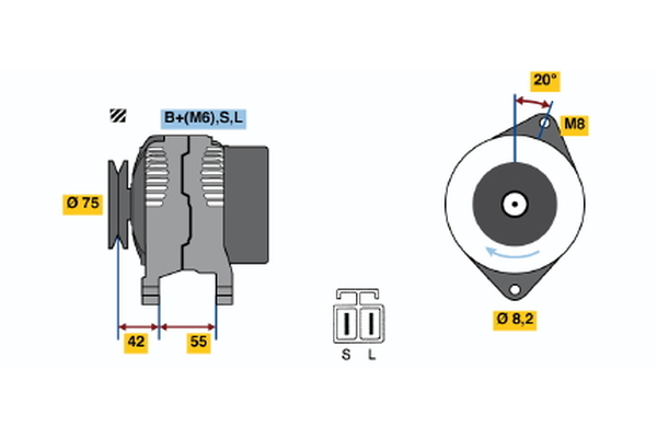 Generator / Alternator 0 986 040 551 BOSCH