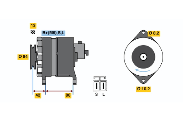 Generator / Alternator 0 986 040 581 BOSCH