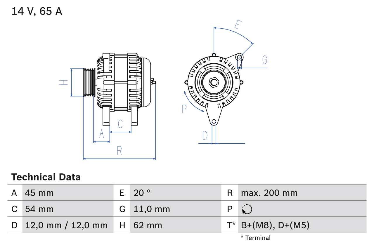 Generator / Alternator 0 986 040 671 BOSCH