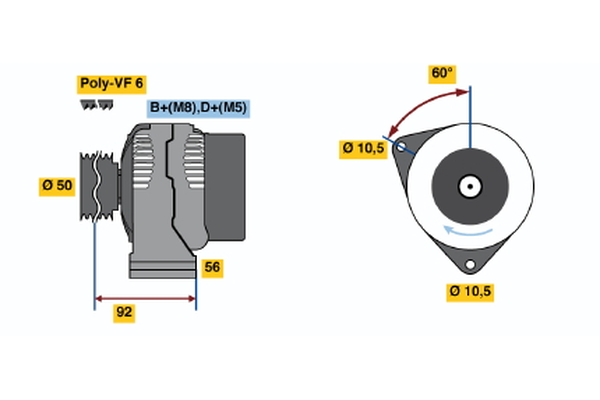 Generator / Alternator 0 986 040 800 BOSCH
