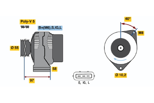 Generator / Alternator 0 986 040 960 BOSCH