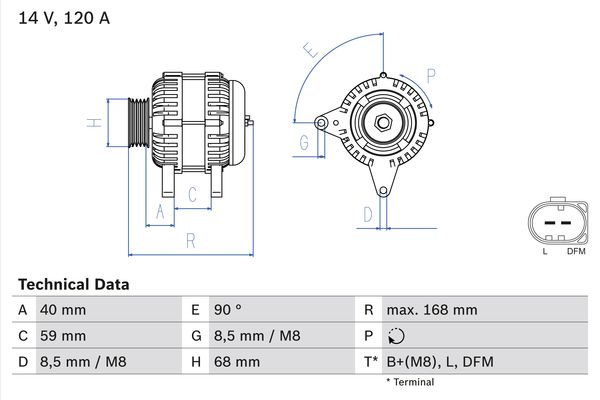 Generator / Alternator 0 986 041 140 BOSCH