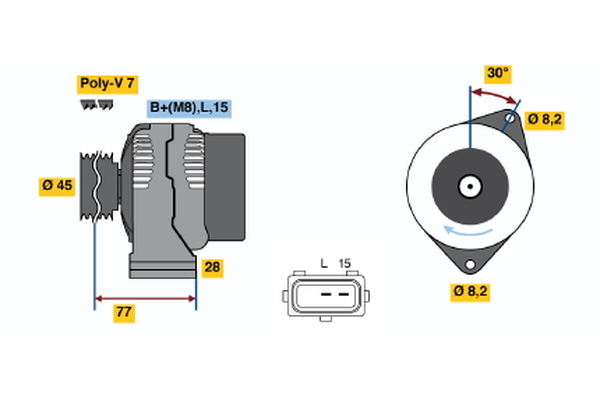 Generator / alternator 0 986 041 391 BOSCH