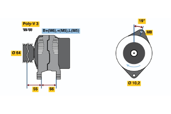 Generator / Alternator 0 986 041 421 BOSCH