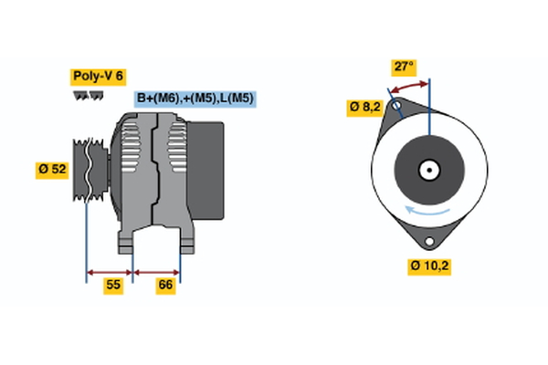 Generator / Alternator 0 986 041 431 BOSCH