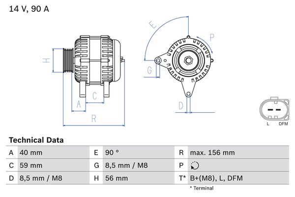 Generator / Alternator 0 986 041 500 BOSCH