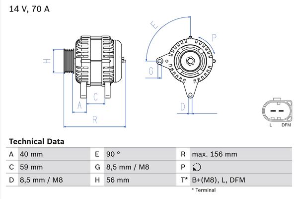 Generator / Alternator 0 986 041 510 BOSCH