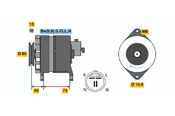Generator / Alternator 0 986 041 781 BOSCH