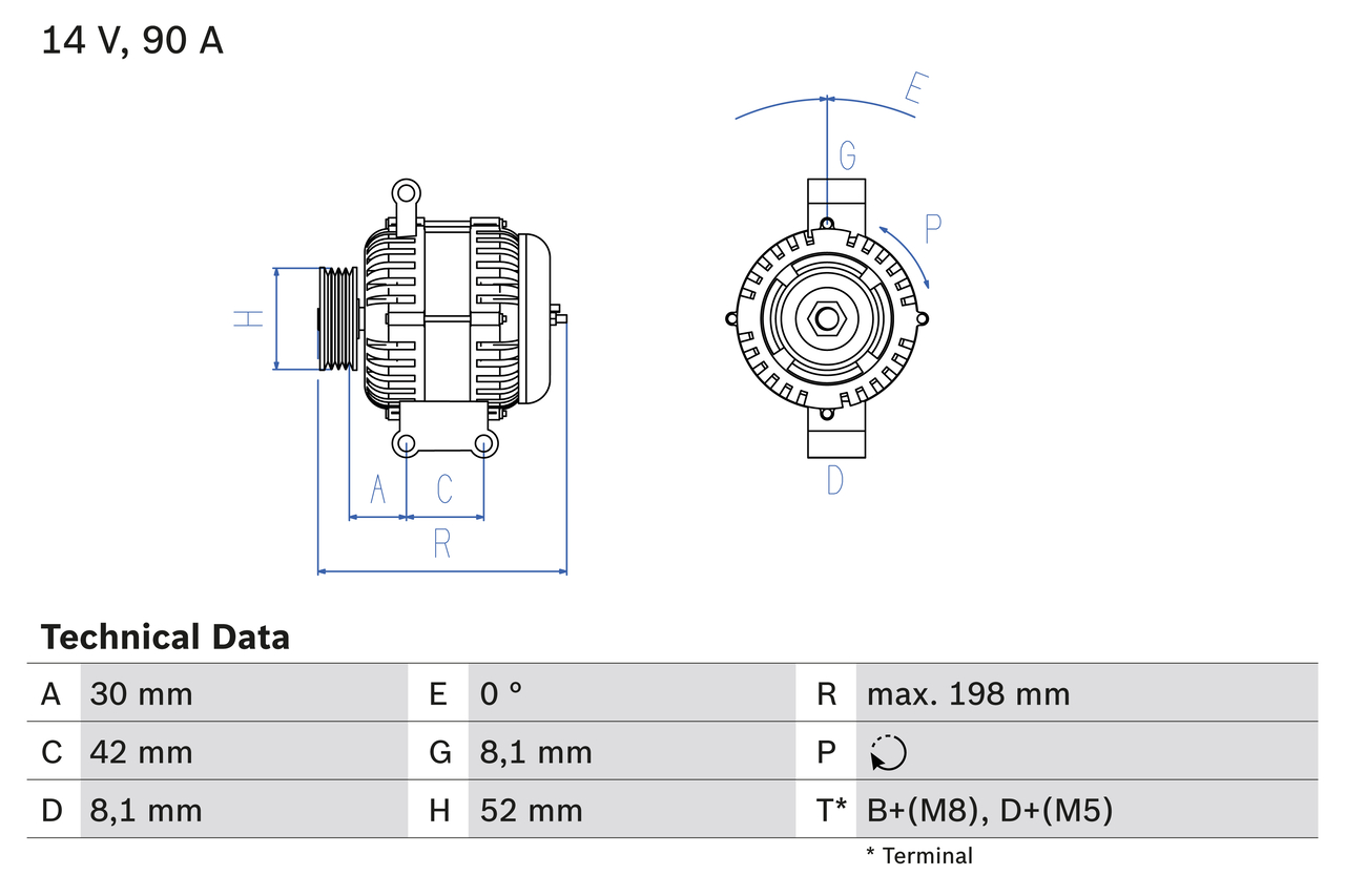 Generator / alternator 0 986 041 800 BOSCH