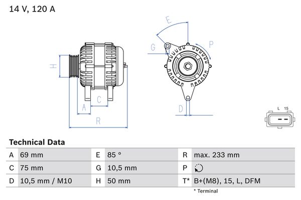 Generator / Alternator 0 986 041 810 BOSCH