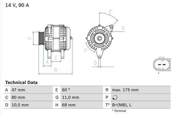 Generator / Alternator 0 986 041 960 BOSCH