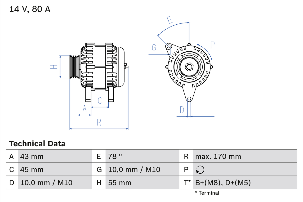 Generator / alternator 0 986 042 081 BOSCH