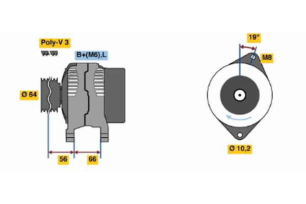 Generator / Alternator 0 986 042 121 BOSCH
