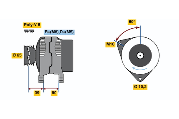 Generator / Alternator 0 986 042 161 BOSCH
