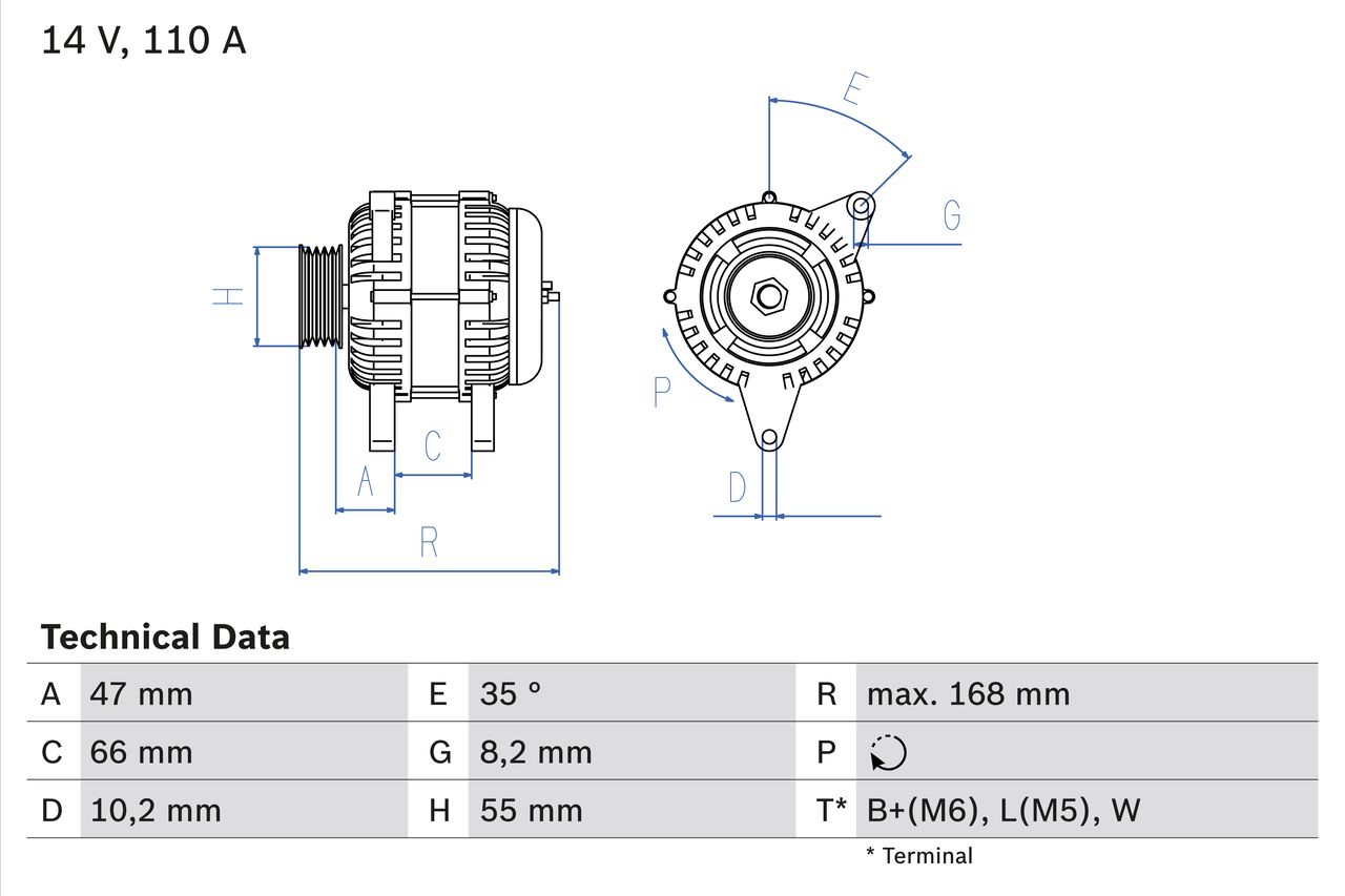 Generator / Alternator 0 986 042 201 BOSCH