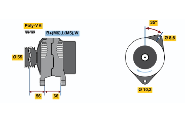 Generator / Alternator 0 986 042 211 BOSCH