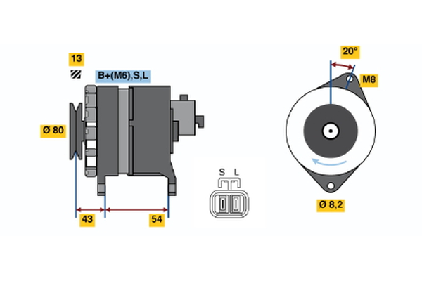 Generator / Alternator 0 986 042 311 BOSCH