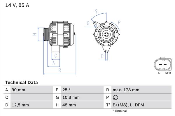 Generator / Alternator 0 986 042 470 BOSCH